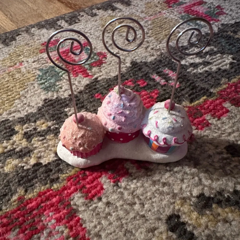 Cupcake Design Photo Holder - Pink, Red, White